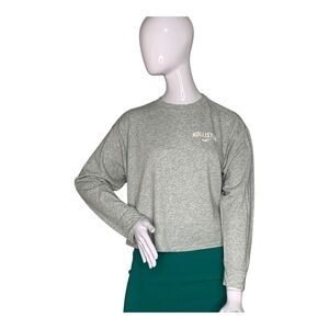 Hollister Pajama Top Long Sleeve Gray Chest Logo Print Size S